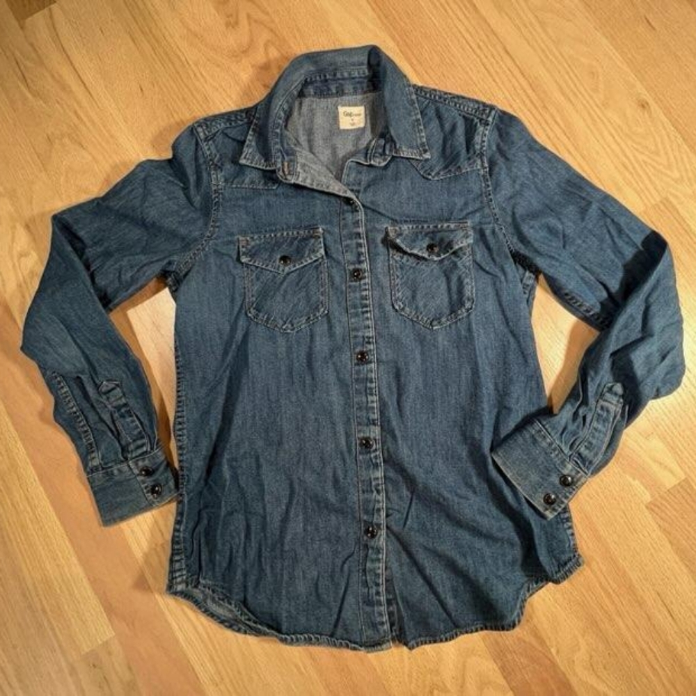 GAP 1969 Womens Western Inspired Jean Snap/button Down Shirt